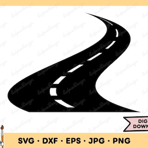 Road Swerve SVG Road PNG Driving Clip Art Cut File Silhouette Instant Digital Download