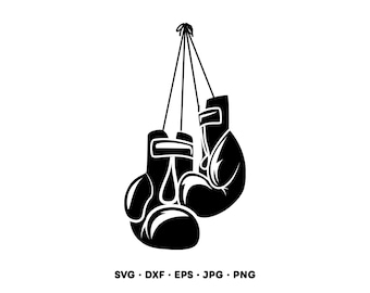 Boxing Gloves SVG Clipart PNG (Instant Digital Download)