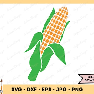 Corn SVG Corn Clip Art Corn Cut File Silhouette Instant Digital Download