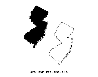 New Jersey Art State SVG Clipart PNG (Digital nedladdning direkt)