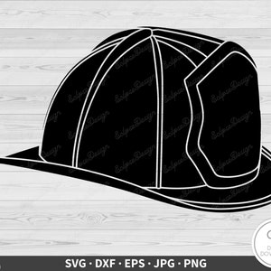 Cappello pompiere SVG Clip Art File di taglio Silhouette Download digitale istantaneo dxf eps png jpg