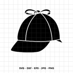 Detective Hat Deerstalker SVG Clipart PNG Cricut Silhouette (Instant Digital Download)