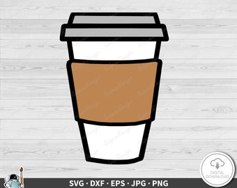 Coffee Cup SVG • Barista Clip Art Cut File Silhouette dxf eps png jpg • Instant Digital Download