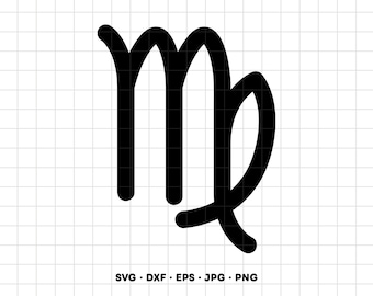 Immagine SVG PNG del segno zodiacale Vergine per Cricut e Silhouette (download digitale immediato)