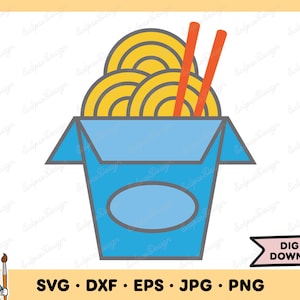 Chinese Food Noodles SVG Chinese Food Clip Art Chinese Food SVG Cut File Silhouette Instant Digital Download