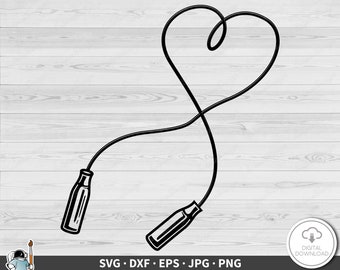 Jump Rope SVG • Clip Art Cut File Silhouette dxf eps png jpg • Instant Digital Download