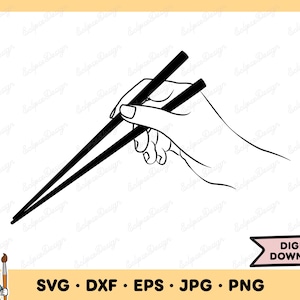 Pauzinhos SVG Pauzinhos Clip Art Pauzinhos Arquivo de corte Silhueta Instantâneo Digital Download dxf eps png jpg