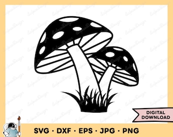Mushroom SVG Mushroom PNG Fungus Clip Art Cut File Silhouette Instant Digital Download