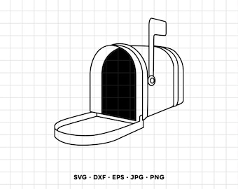 Open Mailbox SVG Clipart PNG Cricut Silhouette (Instant Digital Download)
