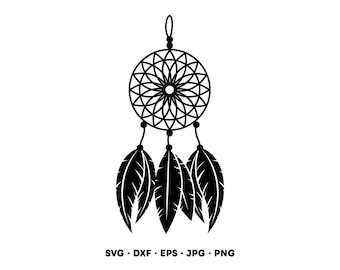 Dreamcatcher SVG Clipart PNG Cricut Silhouette (Instant Digital Download)