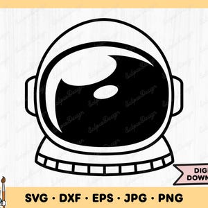 Astronaute casque spatial SVG astronaute Clip Art astronaute SVG coupe fichier Silhouette téléchargement numérique instantané dxf eps png jpg