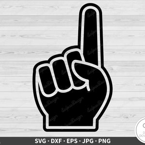 Sport-Fan Finger Hand SVG Clip Art Cut Datei Silhouette Sofortiger digitaler Download dxf eps png jpg