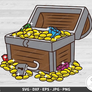 Treasure Chest SVG Pirate Clip Art Cut File Silhouette Instant Digital Download