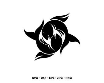 Pisces Horoscope Sign SVG Clipart PNG Cricut Silhouette (Instant Digital Download)
