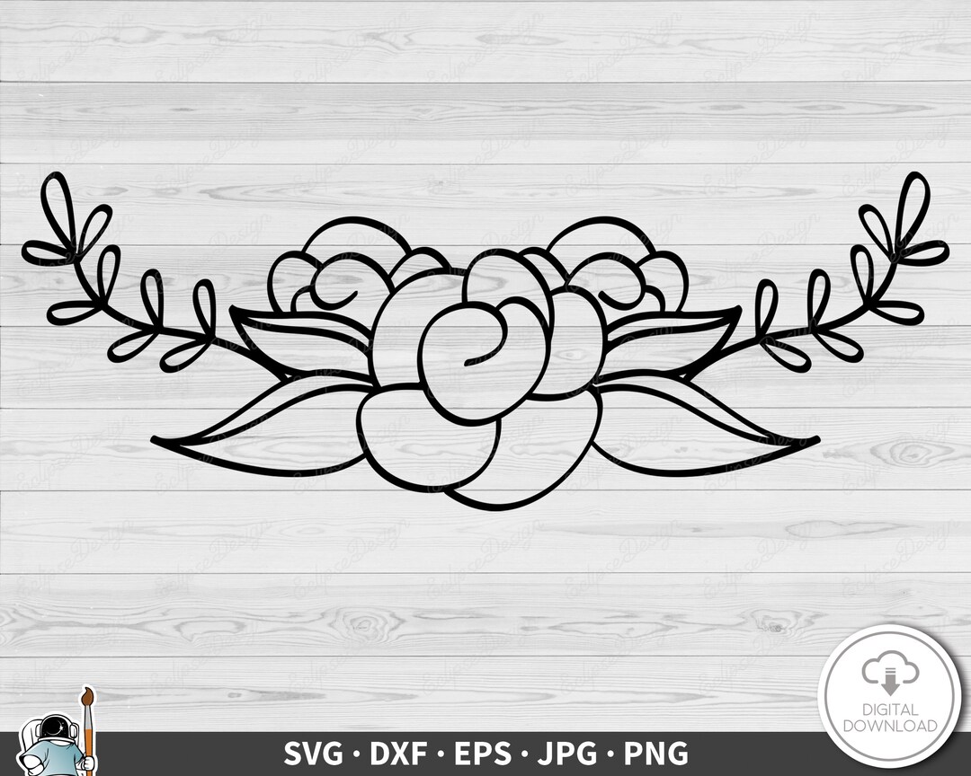 Flower Line SVG Clip Art Cut File Silhouette Instant Digital Download ...