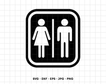 Bathroom Restroom SVG Clipart PNG Cricut Silhouette (Instant Digital Download)