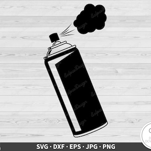 Lata de pintura en aerosol SVG Graffiti Clip Art Archivo de corte Silueta Descarga digital instantánea dxf eps png jpg