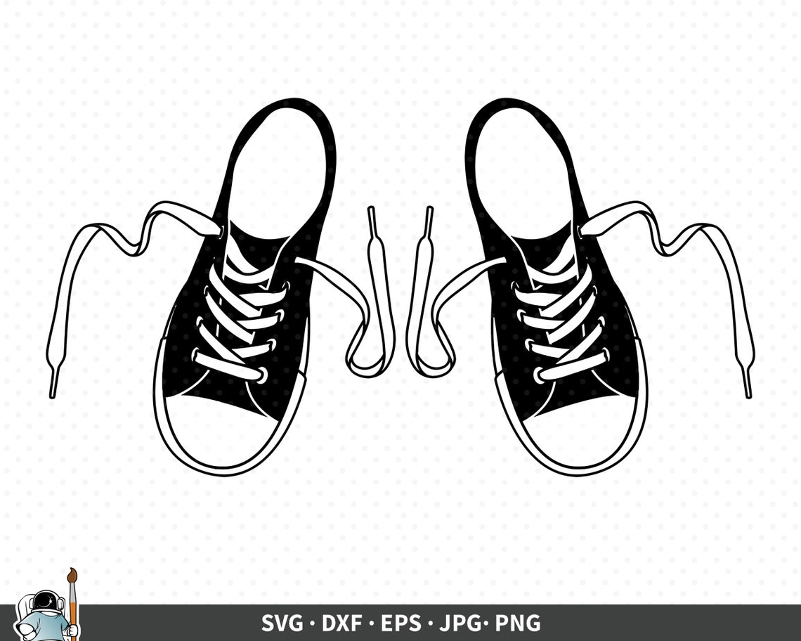 Shoes SVG Shoelaces Vector Shoes Cricut Shoes Silhouette Etsy