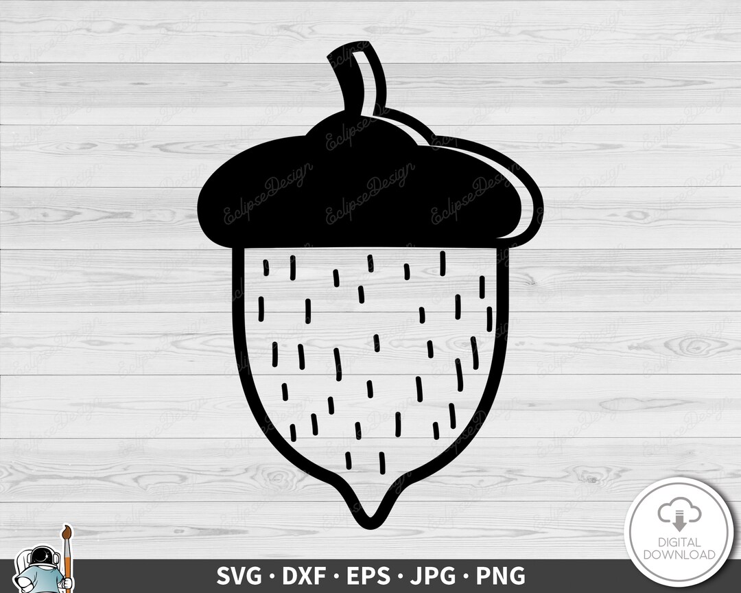 Acorn Tree Nut SVG Clip Art Cut File Silhouette Dxf Eps Png Etsy Canada
