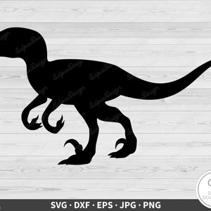 Velociraptor Dinosaur Raptor SVG Clip Art Cut File Silhouette Instant Digital Download