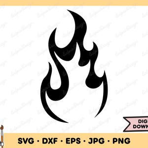 Fire SVG Burning Flames SVG Fire Clip Art Cut File Silhouette Instant Digital Download
