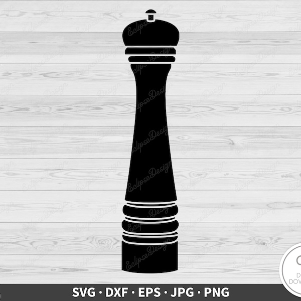 Pepper Grinder SVG • Clip Art Cut File Silhouette dxf eps png jpg • Instant Digital Download