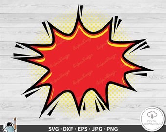 Comic Book SVG • Pow Clip Art Cut File Silhouette dxf eps png jpg • Instant Digital Download