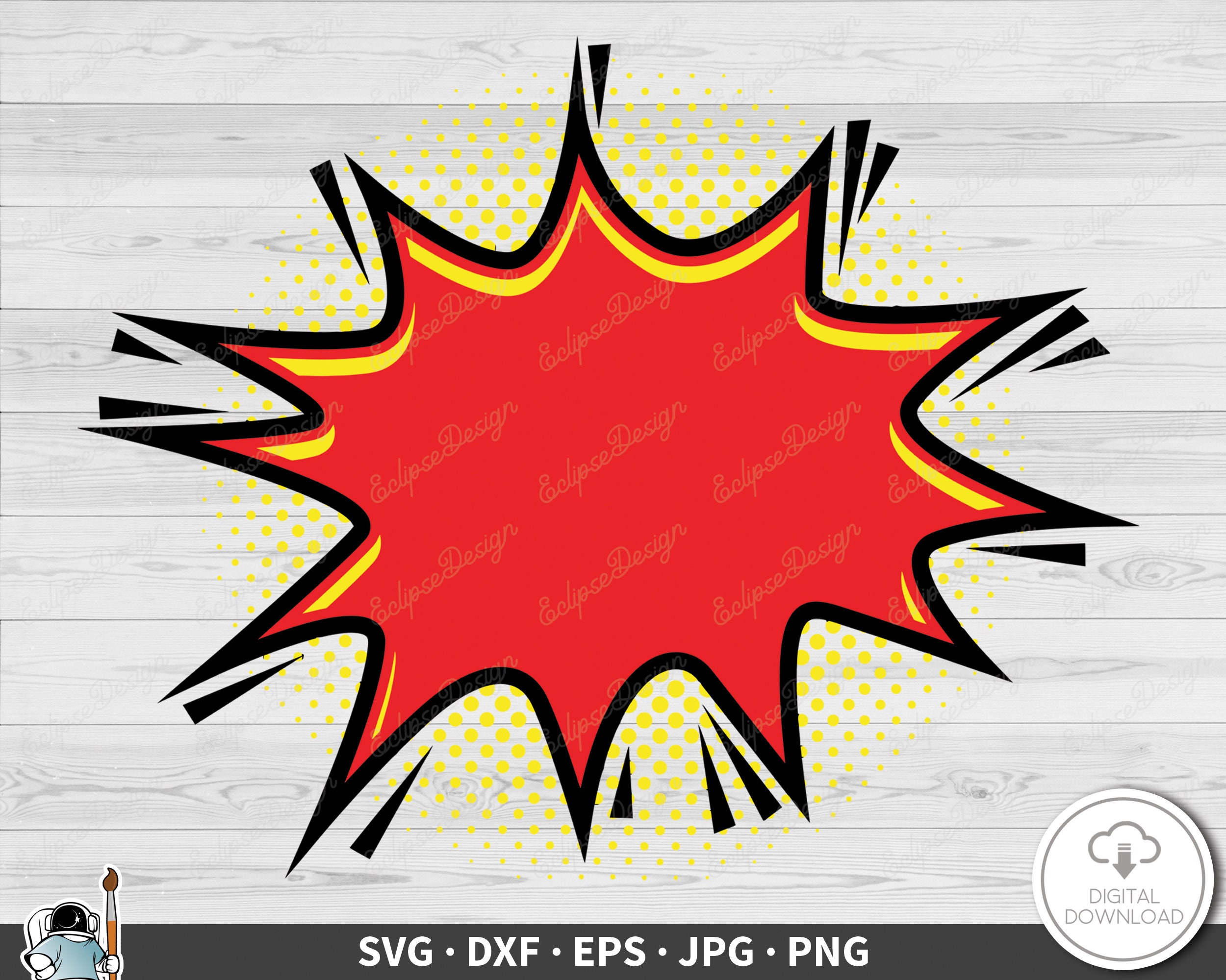 Comic Book Pow Outline Comic Book Pow Outline