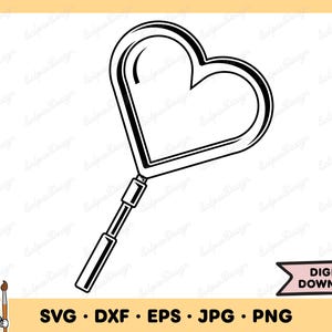 Heart Magnifying Glass SVG Magnifying Glass PNG Magnifying Glass Clip Art Cut File Silhouette Instant Digital Download