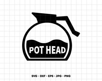Coffee Pot Head SVG Clipart PNG Cricut Silhouette (Instant Digital Download)