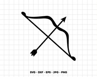 Bow and Arrow Archery SVG Clipart PNG Cricut Silhouette (Instant Digital Download)