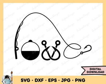 Fishing Love SVG Fishing SVG Fish Clip Art Cut File Silhouette Instant Digital Download