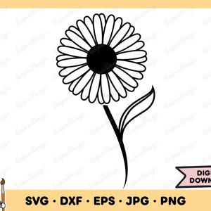 Daisy SVG Flower SVG Daisy Clip Art Daisy Cut File Silhouette Instant Digital Download