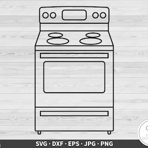 Stufa e forno SVG Cucina Clip Art File di taglio Silhouette Download digitale istantaneo dxf eps png jpg