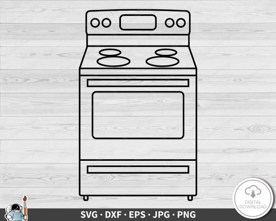 Stove and Oven SVG Kitchen Clip Art Cut File Silhouette Instant Digital Download Dxf Eps Png Jpg Etsy