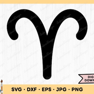 Aries Horoscope Astrology Sign SVG Aries SVG Aries Clip Art Aries Cut File Silhouette Instant Digital Download