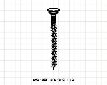Screw SVG Clipart PNG Cricut Silhouette (Instant Digital Download)
