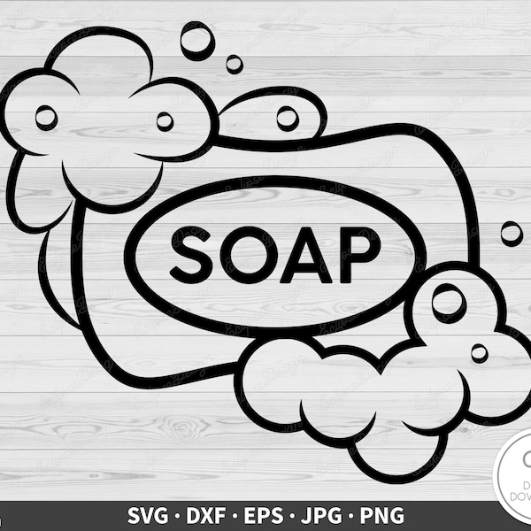 Soap Bar Bubbles SVG • Clip Art Cut File Silhouette dxf eps png jpg • Instant Digital Download