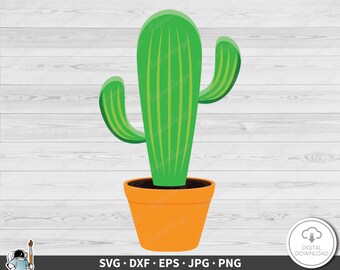 Cactus SVG • Succulent Clip Art Cut File Silhouette dxf eps png jpg • Instant Digital Download