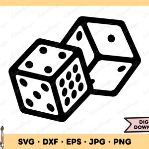 Rolling Dice SVG Throwing Dice SVG Dice PNG Casino Clip Art Cut File Silhouette Instant Digital Download