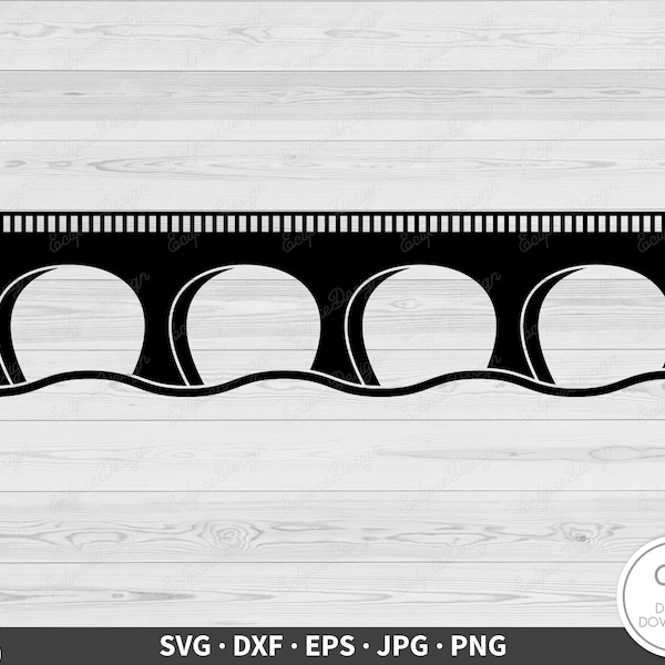 Bridge Aqueduct SVG • Clip Art Cut File Silhouette dxf eps png jpg • Instant Digital Download