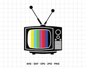 TV Retro Television SVG Clipart PNG Cricut Silhouette (Instant Digital Download)
