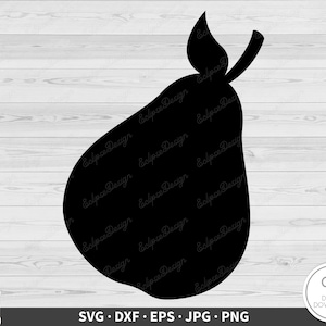 Pera Frutta SVG Clip Art File di taglio Silhouette Download digitale istantaneo dxf eps png jpg