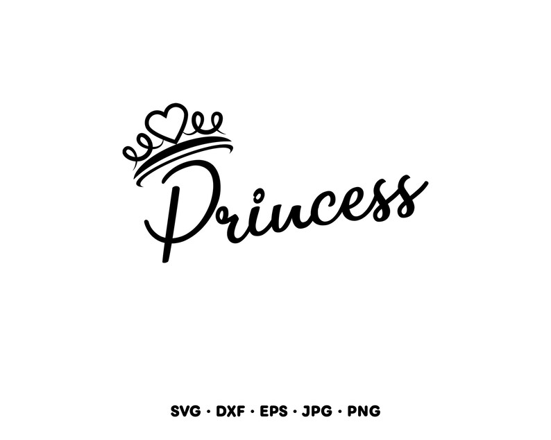 Princess Logo Script Princess Script SVG Clipart PNG (instant Digital Download) - Etsy