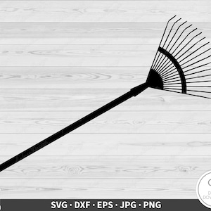 Raking Leaves Rake SVG Clip Art Cut File Silhouette Instant Digital ...