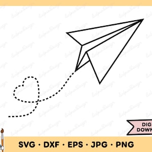 Paper Airplane SVG Paper Airplane PNG Paper Airplane Clip Art Cut File Silhouette Instant Digital Download
