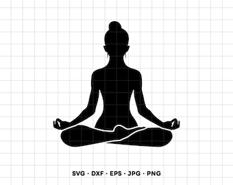 Yoga Meditation SVG Clipart PNG Cricut Silhouette (Instant Digital Download)