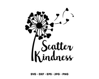 Sprid vänlighet Maskros SVG Clipart PNG (Digital nedladdning direkt)
