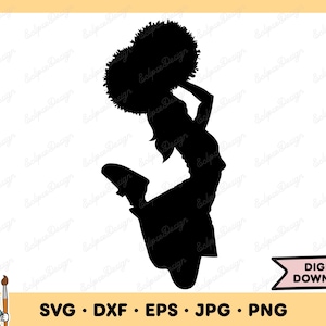 Cheerleader Cheer Jumping SVG Cheerleader Clip Art Cheerleader SVG Cut File Silhouette Instant Digital Download