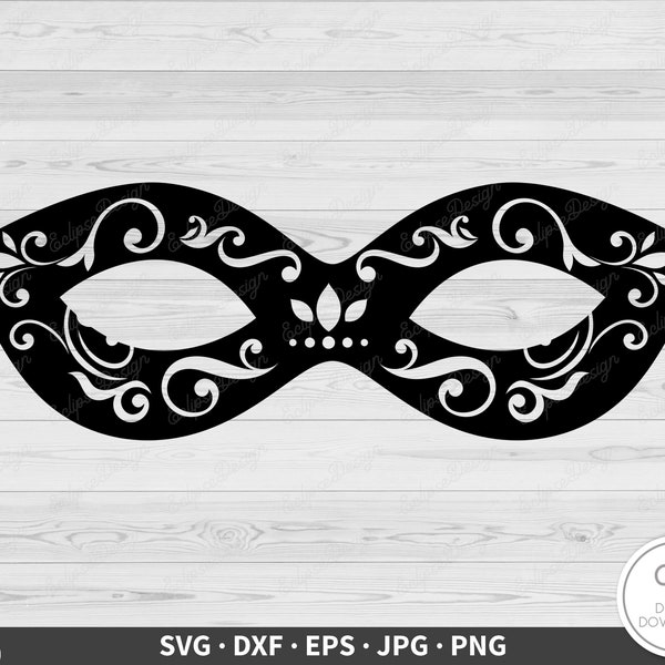 Masquerade Mask SVG • Clip Art Cut File Silhouette dxf eps png jpg • Instant Digital Download